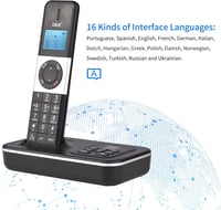 Bisofice D1002 Vezeték Nélküli Telefon 3 Kézibeszélővel - Üzenetrögzítő, Hívóazonosító, 1,6" LCD Kijelző, 16 Nyelv, Otthoni és Irodai Haszná 3