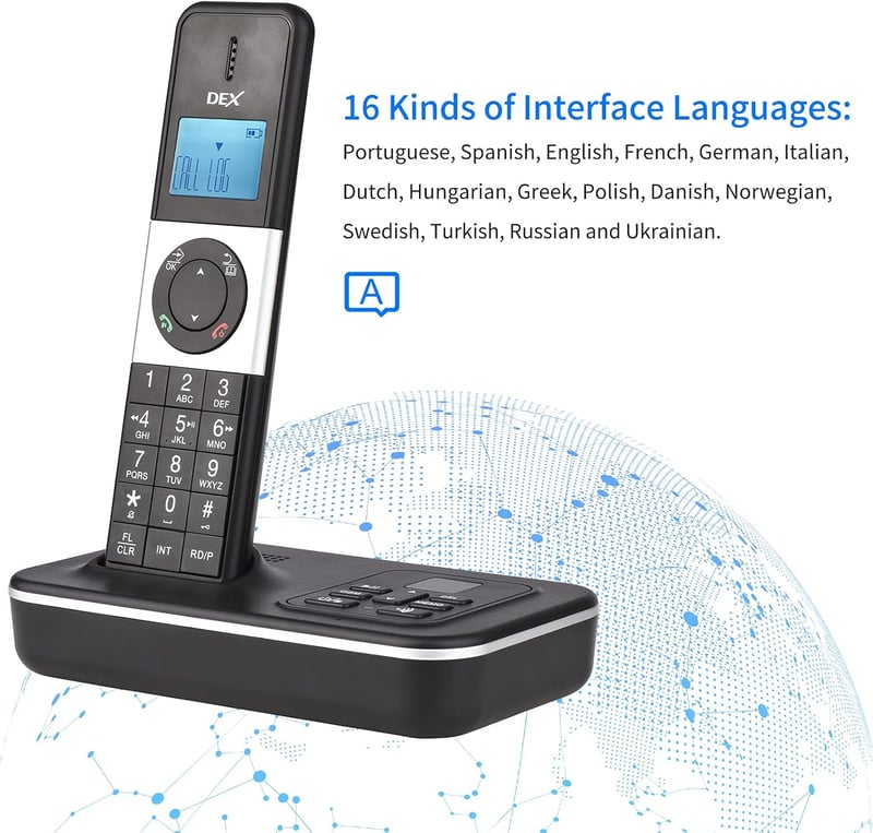 Bisofice D1002 Vezeték Nélküli Telefon 3 Kézibeszélővel - Üzenetrögzítő, Hívóazonosító, 1,6" LCD Kijelző, 16 Nyelv, Otthoni és Irodai Haszná