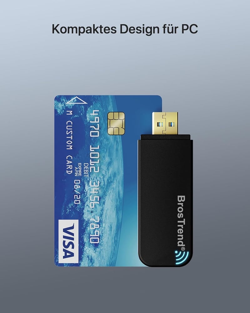 BrosTrend AC1200 USB WiFi adapter Linux rendszerekhez és Windows 11-hez, 5GHz/2.4GHz
