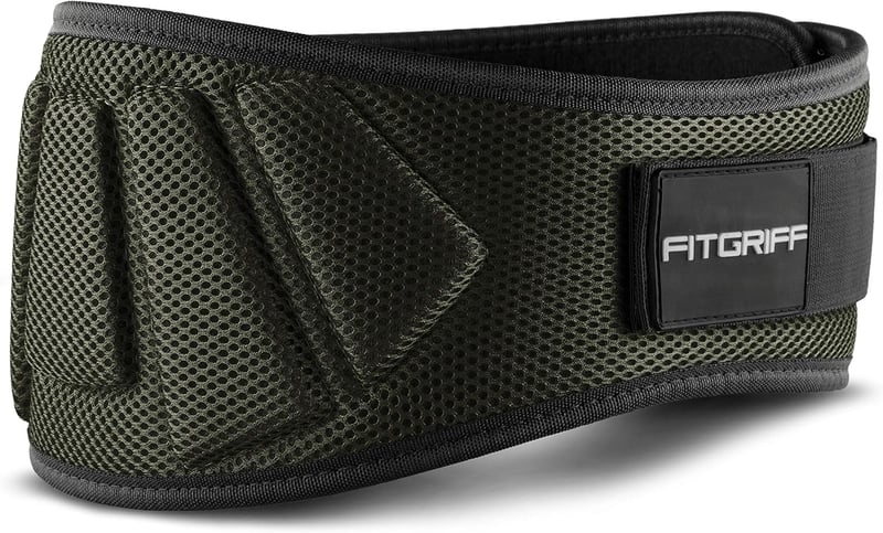 FITGRIFF Súlyemelő öv - Edzőöv testépítéshez, erőemeléshez, CrossFithez (Army Green, XS)