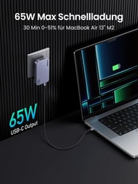 UGREEN Nexode Pro 65W USB-C GaN Töltő - 3 Portos Gyorstöltő MacBook, iPad, iPhone 16, Galaxy S24, Dell XPS Készülékekhez, EU/US/UK Csatlakoz 3