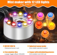 MaxEarn 12 LED-es Ködgenerátor - Háromszínű Halloween Tök Párásító, Ultrahangos Ködképző Fröccsenésgátlóval, Kerti Tó Szökőkút Dekoráció 4