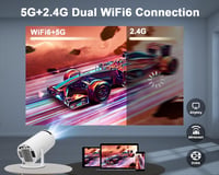 Magcubic Mini Projektor 4K Android 11 Okos Projektor 5G WiFi 6 BT 5.4 Full HD 1080P 200ANSI 8000L Automatikus Trapéz Korrekció Fehér 4