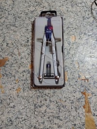 Idena 20063 Compas cu reglare rapidă în etui, cu mine de rezervă, Argintiu/Albastru - Capacul cutiei — crăpături pe capacul cutiei (stare: vezi imaginea a 2-a) 2
