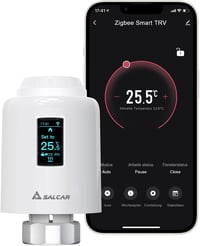 SALCAR okos radiátor termosztát - Alexa és Google kompatibilis, OLED kijelzős, Tuya ZigBee 1