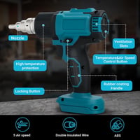 DriSubt Hőlégfúvó Makita 18V Akkumulátorokhoz - LCD Kijelző, 550°C, Állítható Hőmérséklet, 8 Fúvóka, Festékeltávolításhoz, Forrasztáshoz, Ba 4