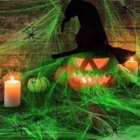 Világító, Nyújtható Pókháló - Ijesztő Halloween Dekoráció 3