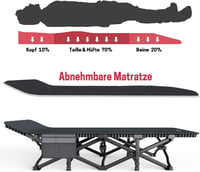 ATORPOK SHOP Összecsukható Kemping Ágy 200 kg Teherbírással - Hordozható Utazóágy Oldaltáskával, Fekete, Erős Acélváz, 190x70x35 cm 3
