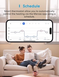 meross Okos Padlófűtés Termosztát - WiFi, HomeKit, Alexa és Google Kompatibilis, Érintőképernyős, Távirányítható, Programozható, LED Kijelző 4