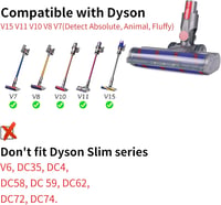 Dyson V7-V15 pótfej LED-del - Univerzális turbókefe szőnyegre és keménypadlóra 3