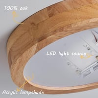 Baerolc Fa LED Mennyezeti Lámpa 40cm - 28W Meleg Fehér Kerek Világítás Nappaliba, Hálószobába, Konyhába, Gyerekszobába, Előszobába 5