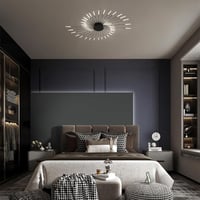 minifair Modern LED Mennyezeti Lámpa 42 Fejes Fényerőszabályozható Fekete Csillár 3000K-6000K Távirányítóval Hálószobába Nappaliba Irodába 4