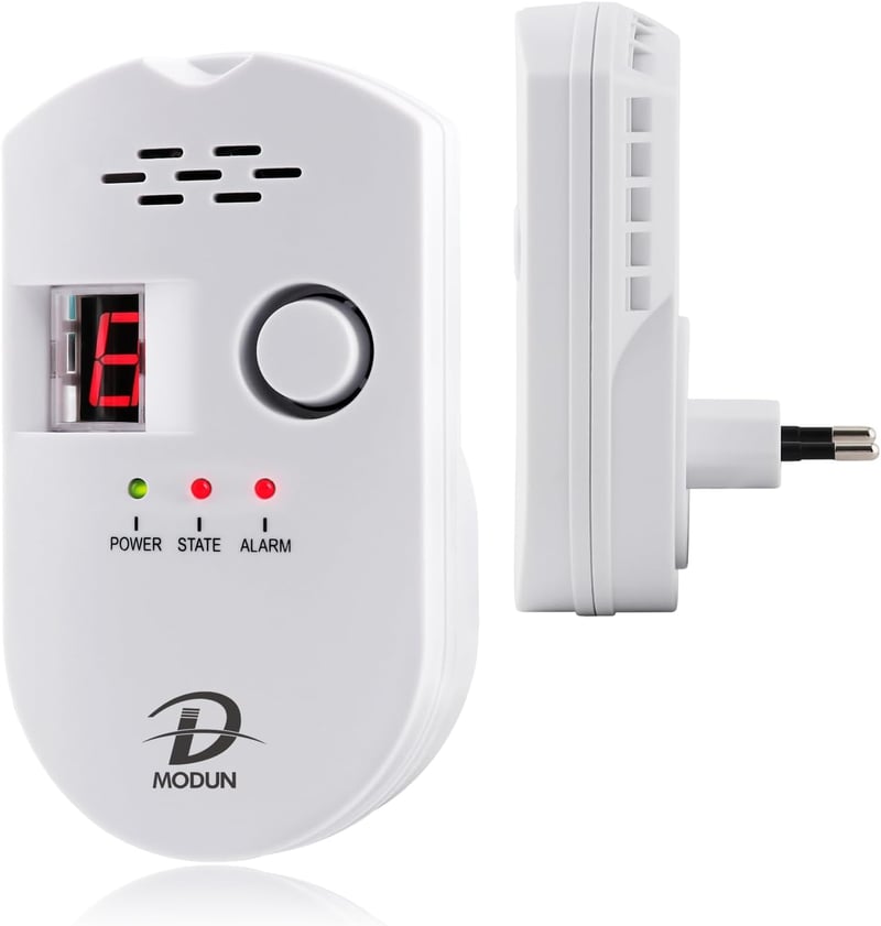 Gázérzékelő riasztó - LPG/földgáz/szén-monoxid detektor, digitális kijelzővel, konyhába, garázsba