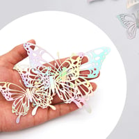 Fényes 3D pillangó falmatrica szett 120 db - Dekoratív fémhatású DIY lakásdekoráció 6