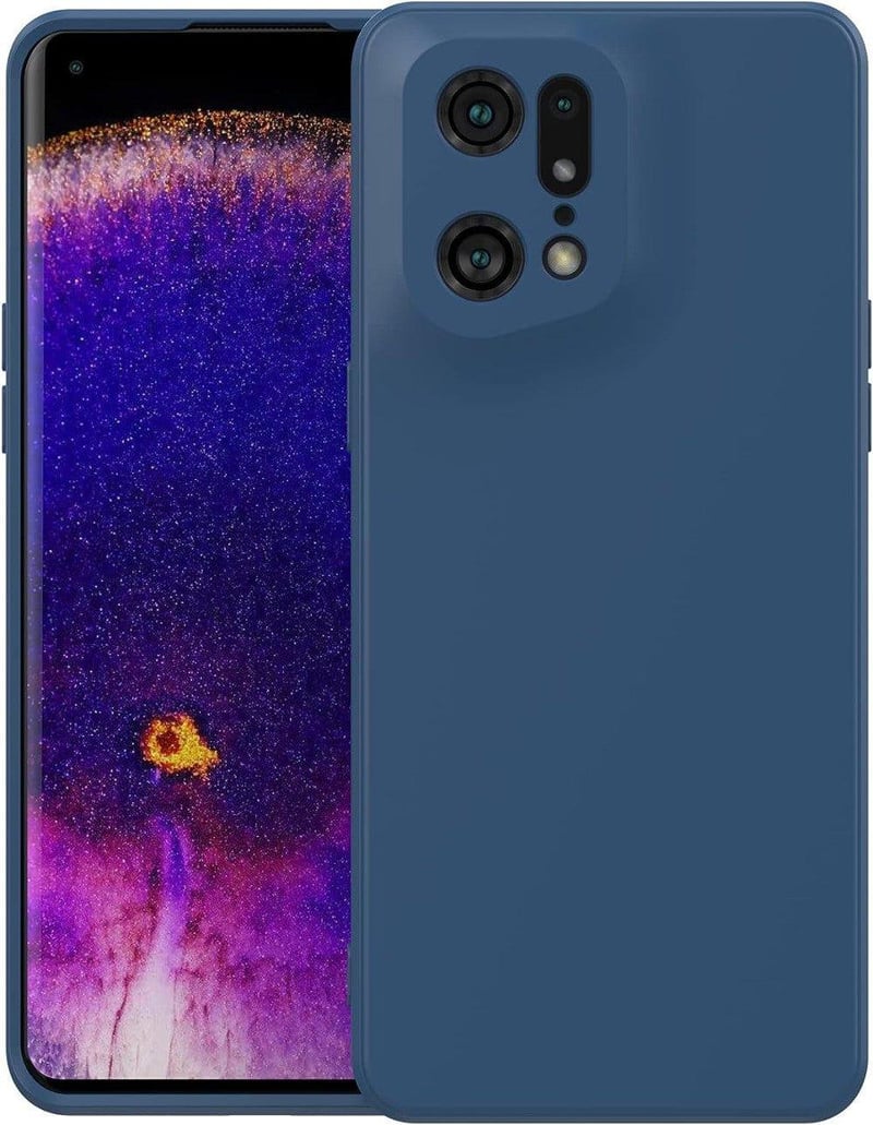 OPPO Find X5 Pro 5G kék szilikon védőtok - Foluu mikroszálas, ütésálló