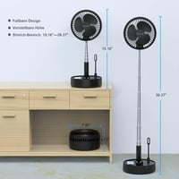 BENGUOO Hordozható USB Asztali Ventilátor - 10000mAh Akkus, Oszcilláló, Távirányítós, Fekete 5