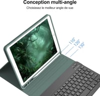 FARYODI iPad 10.2 Védőtok Bluetooth Billentyűzettel - 7/8/9. Generációs iPad, iPad Pro 10.5, Air 3 Kompatibilis, Sötétzöld 5