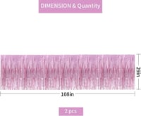 Metálfólia Asztalszoknya Rózsaszín - 2db Szett Báltermi Dekorációhoz 2