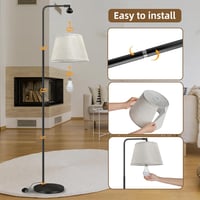 Weilim Állólámpa Nappali Szobába - 170 cm Dimmelhető LED Olvasólámpa Lámpaernyővel, 9W E27 Izzóval, Fokozatmentes Fényerő, 3 Színhőmérséklet 6