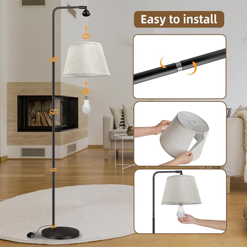 Weilim Állólámpa Nappali Szobába - 170 cm Dimmelhető LED Olvasólámpa Lámpaernyővel, 9W E27 Izzóval, Fokozatmentes Fényerő, 3 Színhőmérséklet