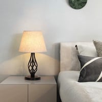 LIANTRAL Éjjeli Lámpa Szett - 2 db Modern Asztali Lámpa Márvány Alappal és Bézs Lenvászon Lámpaernyővel Hálószobába, Nappaliba 7
