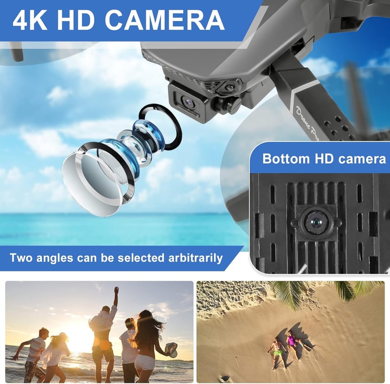 Aenxwa 4K HD Drón Kamerával - WiFi FPV Élő Közvetítés, 2 Akkumulátor, Hosszú Repülési Idő, Akadálykerülés, Kezdőknek és Gyerekeknek

AI: I'v