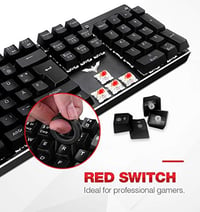 Havit mechanikus gamer billentyűzet, QWERTZ, piros kapcsolók, LED világítás 2