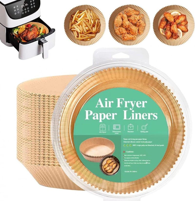Airfryer Sütőpapír 100db - 16x20cm Egyszerhasználatos Légkeveréses Sütőhöz
