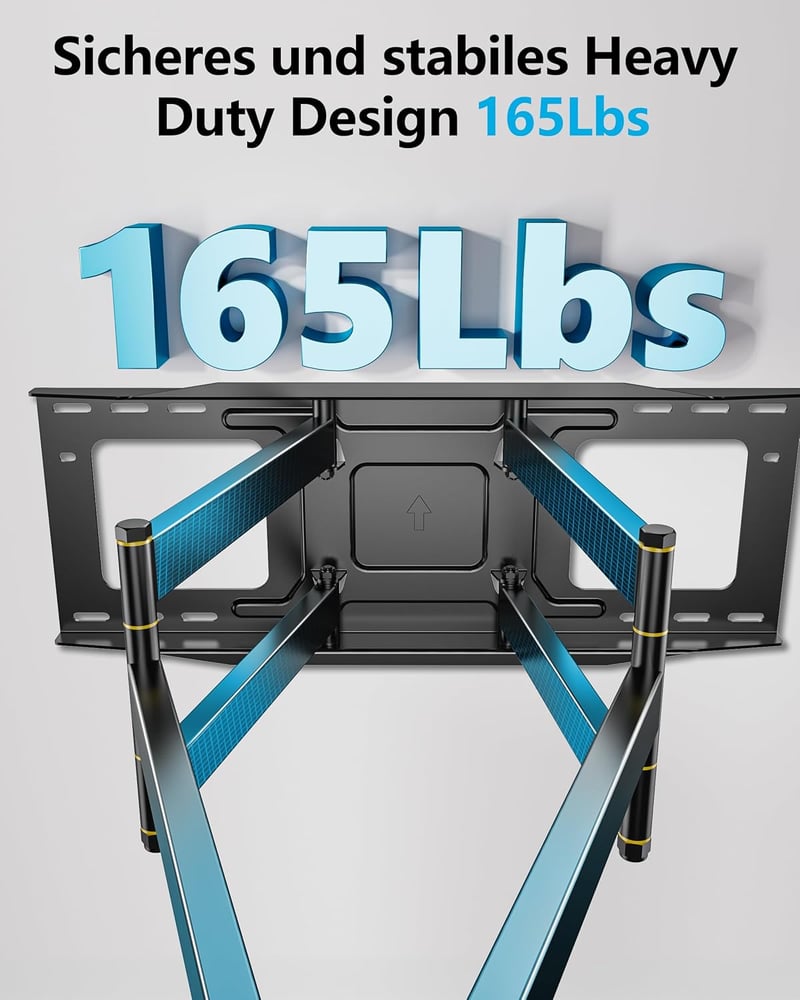 FORGING MOUNT TV Fali Tartó 765 mm Dupla Karos Konzol 50-90 Colos Lapos/Ívelt Televíziókhoz, 75 kg Teherbírás, Forgatható, Dönthető