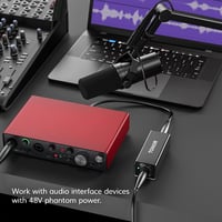 TONOR TA20 XLR Mikrofon Előerősítő - Dinamikus Mikrofonokhoz, 20dB Erősítés, SM7B Kompatibilis, Fém Ház, Podcast és Streaming Felvételekhez 6