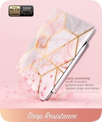 Apple iPad Pro 11 Rózsaszín Márványmintás Védőtok Kitámasztóval (2018-2021) 2