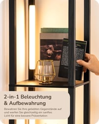 EDISHINE Állólámpa Polcokkal - 3 Színhőmérsékletű Dimmelhető LED, 20W, 1530 Lumen, 163cm Sarokpolc 360° Forgatható Világítással, Lábkapcsoló 4