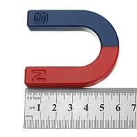 Piros-kék U alakú patkómágnes, 60mm-es, fizikai kísérletekhez 4