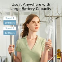 JISULIFE 3 az 1-ben Kézi Ventilátor Powerbank és Zseblámpa Funkcióval - Tölthető USB, 12-19 Órás Üzemidő, Hordozható, Fehér 3