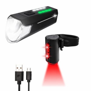 Fischer set LED svjetala za bicikl Twin 80/40/20 Lux, prednje i stražnje svjetlo od 360° — nedostaje nosač za prednje svjetlo (stanje: vidi 2. sliku)