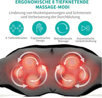 Nekteck Shiatsu Masszírozó Párna Melegítő Funkcióval - Nyak, Váll, Hát és Derék Masszázs Otthon, Irodában és Autóban - Állítható - Beige 2