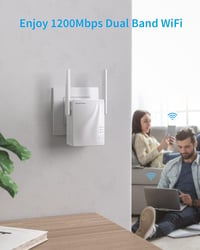 BrosTrend AC1200 Dual WiFi jelismétlő, 1200 Mbit/s, LAN porttal, WPS-sel 3