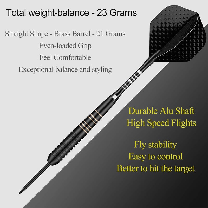 Sanfeng Profi Steeldarts Szett 23g - 3db Fém Hegyű Nyíl, Kiegészítőkkel