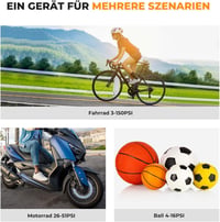 YOUNGDO Mini Elektromos Kerékpárpumpa 150 PSI - 500 mAh Akkumulátor, Valós Idejű Nyomáskijelző, Presta és Schrader Szeleppel Kompatibilis 6