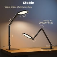 LitONES LED Íróasztali Lámpa 15W - Állítható Karos Videokonferencia Világítás, Memória és Időzítő Funkcióval, Tökéletes Home Office, Olvasás 5