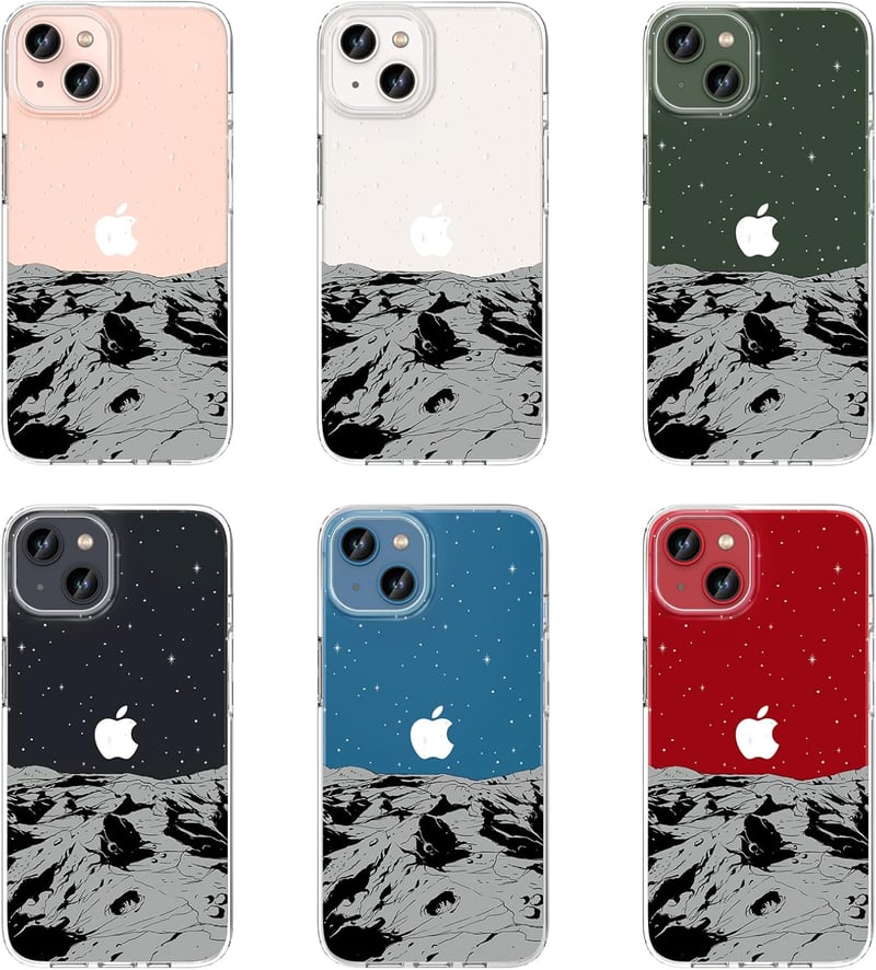 Apple iPhone 13 Átlátszó Tok Holddomborzat Mintával