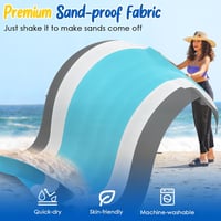 MoKo XXL Strandpléd 300x300cm - Homokálló, Gyorsan Száradó Piknik Takaró Kempingezéshez, Utazáshoz - Menta, Fehér, Szürke 3