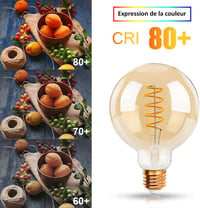 EXTRASTAR G80 Edison Vintage LED Izzó, E27 Foglalatú, 6W (48W Ekvivalens), 2200K Meleg Fehér, Retro Filament Dekoratív Lámpa, 2 db 4