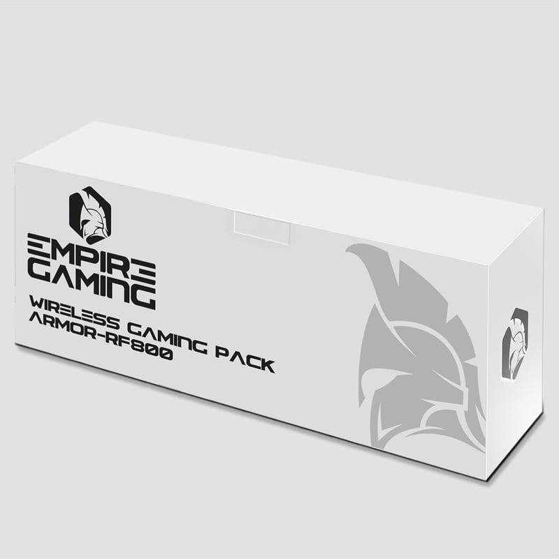 Empire Gaming Armor RF800 Vezeték Nélküli RGB Gamer Billentyűzet-Egér Szett Egérpaddal - 4800 DPI - PC/PS4/PS5/Xbox/Mac Kompatibilis - Fehér