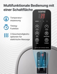 RENPHO Elektromos Lábfürdő Masszírozó Melegítéssel, Buborék Jetekkel és Vörös Fénnyel, Shiatsu Lábmasszázs Kád Fehér 7