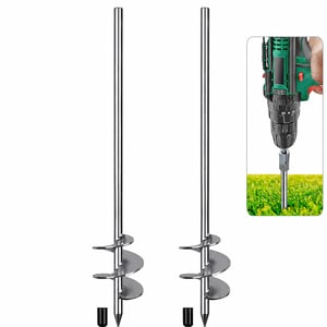 Set 2 țăruși de cort cu filet Insaga 76 cm, ancoră de sol lungă, argintiu — — Capul de antrenare și cele 2 inele de fixare lipsesc (stare: vezi a 2-a imagine)