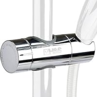 H&S Zuhanyfej Tartó Konzol - Állítható Króm Rögzítő 18-25mm Átmérőjű Zuhanyrúdhoz - Hengeres Kialakítás 1