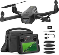karuisrc K600 GPS Drón 1080P Kamerával, Beépített HD Kijelzős Távirányítóval, Összecsukható, Szélálló, SD Kártyával és Hordtáskával, Kezdőkn 7