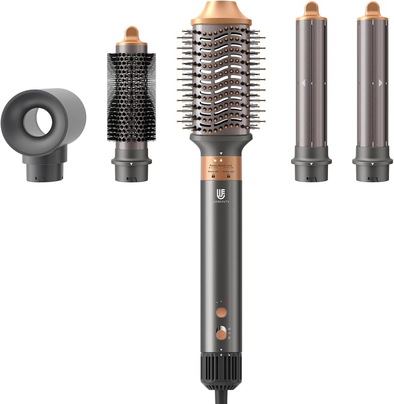 webeauty 5 az 1-ben Hajformázó és Hajszárító Kefe, 110.000 RPM Negatív Ionos Gyorsszárító, Meleglevegős Hajformázó Szett Autós Légbefúvóval,