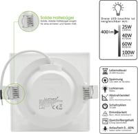 Lumare 9 db-os LED süllyesztett lámpa szett, vékony, fürdőszobába is, ezüst, 26mm 3